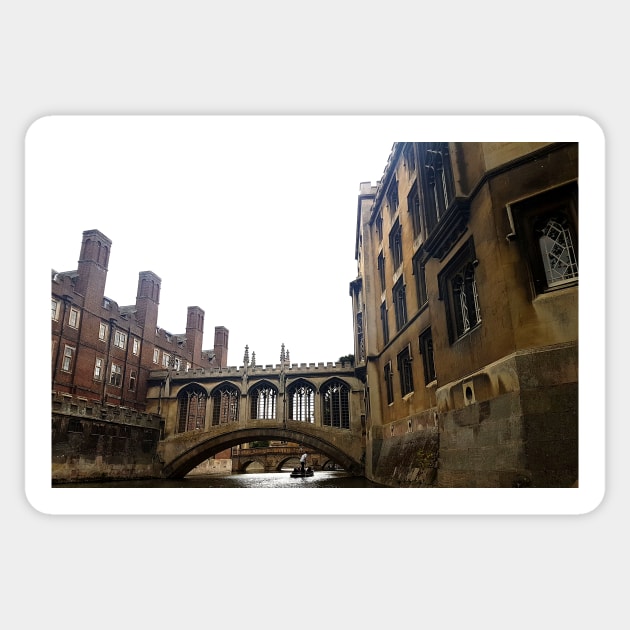 Cambridge River Bridge Sticker by jellysnap